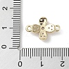 Brass Pave Clear Cubic Zirconia Connector Charms KK-G491-44G-3