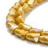 Electroplated Glass Beads Strands GLAA-G092-A-08-2