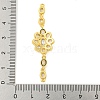 Brass Pave Clear Cubic Zirconia Flower Links Connector Charms KK-P277-50G-3