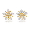 Brass Micro Pave Cubic Zirconia Stud Earring Findings KK-N233-009-NF-1