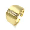 Brass with Cubic Zirconia Rings RJEW-B057-18G-1