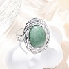 Oval Natural & Synthetic Gemstone Finger Rings RJEW-M063-01P-6