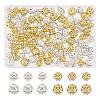 100Pcs 4 Styles Alloy with Rhienstone Beads RB-AR0003-15-1
