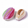Printed Natural Cowrie Shell Beads X-SSHEL-R047-01-A09-3