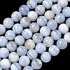 Grade A Natural Blue Lace Agate Beads Strands G-F222-29-8mm-1-2