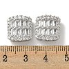 Brass Pave Clear Cubic Zirconia Multi-Strand Links KK-K378-04P-3