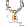 Golden Tone Brass Pave Clear Cubic Zirconia Letter Pendant Necklaces for Women YX4437-2-1