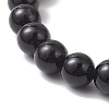 Natural Selenite & Labradorite & Black Tourmaline & Shell Beaded Stretch Bracelets for Women BJEW-JB13084-4