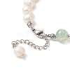 Natural Fire Crackle Agate & Pearl Beaded Bracelet for Women BJEW-TA00247-3