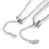 304 Stainless Steel Heart Pendant Necklaces Sets NJEW-H046-02P-4