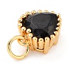Real 18K Gold Plated Brass Inlaid Cubic Zirconia Charms ZIRC-L100-074G-05-4