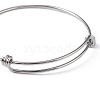 Tarnish Resistant Adjustable 316 Surgical Stainless Steel Expandable Bangle Making MAK-M188-07-3