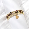 4Pcs 4 Styles Adjustable Natural Tourmalinated Quartz & Synthetic Hematite Bead Bracelets BJEW-JB14151-01-1