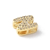 Brass Micro Pave Clear Cubic Zirconia Initial Multi-strand Links KK-S520-01G-14-2