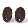 Walnut Wood Stud Earring Findings X-MAK-N033-006-2