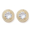 Brass Micro Pave Clear Cubic Zirconia Clip-on Earrings EJEW-H154-11B-G-4