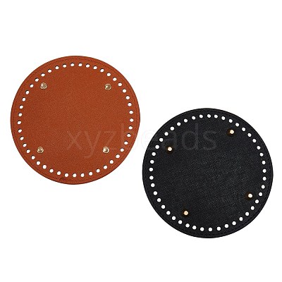 2Pcs 2 Colors PU Leather Knitting Crochet Bags Nail Bottom Shaper Pad DIY-SZ0001-83A-1