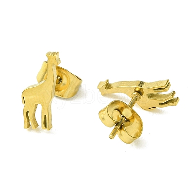 Cute Little Animal Theme 304 Stainless Steel Stud Earrings LS-EJEW-B041-04H-G-1