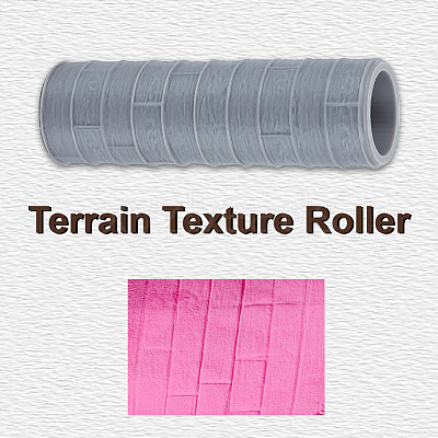 Plastic Handle Clay Texture Roller DIY-WH0699-88E-1