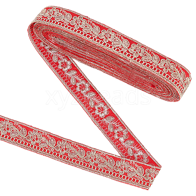 Ethnic Style Embroidery Polyester Ribbons OCOR-WH0060-33B-1