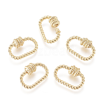 Brass Screw Carabiner Lock Charm X-KK-D159-12G-1
