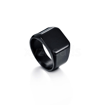 Square 304 Stainless Steel Finger Rings WGB1DFB-05-1