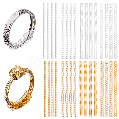 32Pcs 8 Styles Plastic Ring Adjusting Spiral Coil FIND-DC0007-63-1