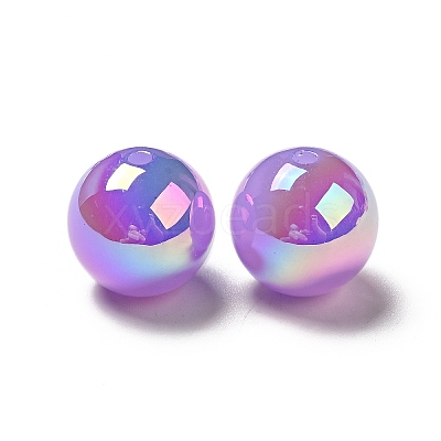 UV Plating Opaque Rainbow Iridescent Acrylic Beads LS-SACR-A001-03I-1
