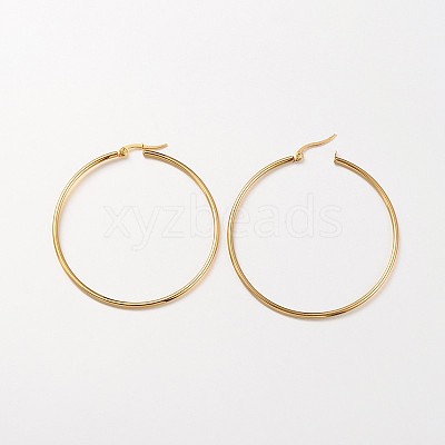Ion Plating(IP) 304 Stainless Steel Hoop Earrings X-EJEW-N0016-11G-I-1