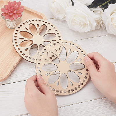 Wooden Basket Bottoms AJEW-WH0126-08A-1