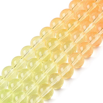 Baking Paint Transparent Glass Beads X-DGLA-M001-8mm-08-1