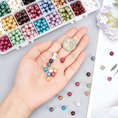 Eco-Friendly Dyed Glass Pearl Round Beads HY-PH0011-02-8mm-1