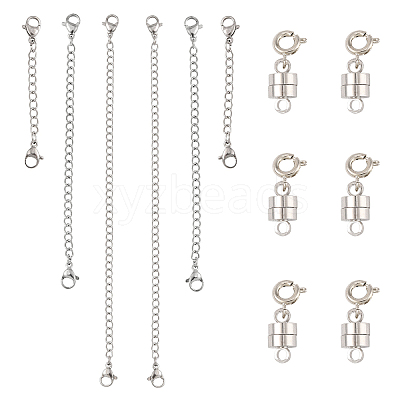 6Pcs Brass Magnetic Clasps with Springs Clasps FIND-YW0007-71P-1