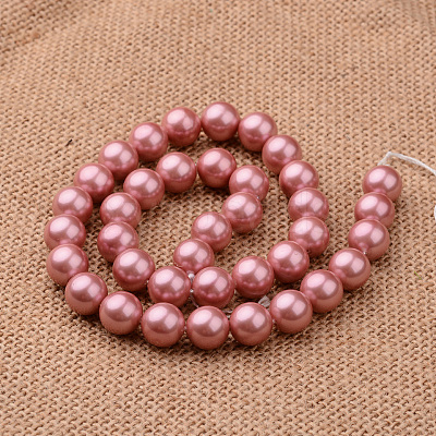 Polished Round Grade A Shell Pearl Bead Strands BSHE-M027-6mm-13-1