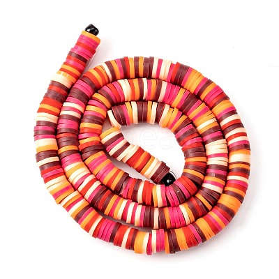 Handmade Polymer Clay Beads Strands CLAY-R089-6mm-T02B-20-1