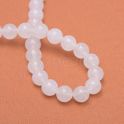 Round Natural White Jade Bead Strands X-G-R345-4mm-06-1