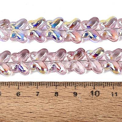 Baking Paint Electroplate Transparent Glass Beads Strands EGLA-Q136-03A-08-1