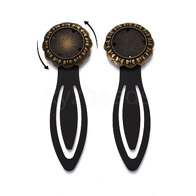 Alloy & Iron Bookmark Cabochon Settings PALLOY-N184-03AB-1
