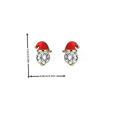 Zinc Alloy Enamel Santa Hat Stud Earrings FS-WGF8A0B-01-1