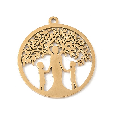 304 Stainless Steel Pendants STAS-V016-06G-1