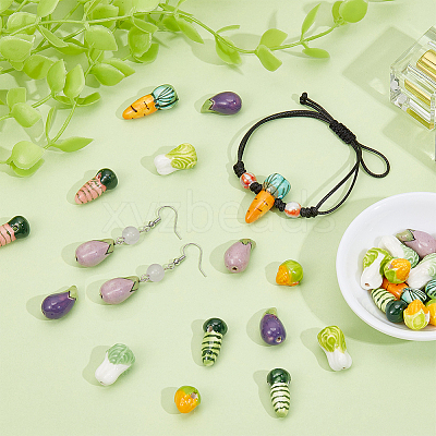 27Pcs 9 Styles Handmade Porcelain Beads PORC-PA0001-53-1