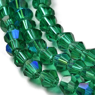 Transparent Electroplate Glass Beads Strands EGLA-A039-T4mm-L10-1