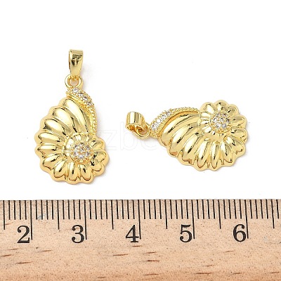 Brass Micro Pave Cubic Zirconia Pendants KK-I371-13G-1