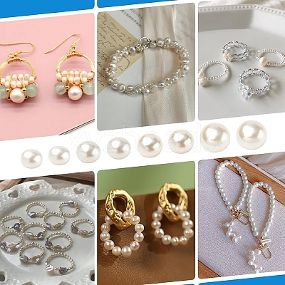 100Pcs ABS Plastic Imitation Pearl Beads OACR-YW0002-46A-1