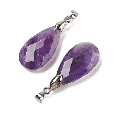 Natural Amethyst Pendants G-L614-D03-P03-1