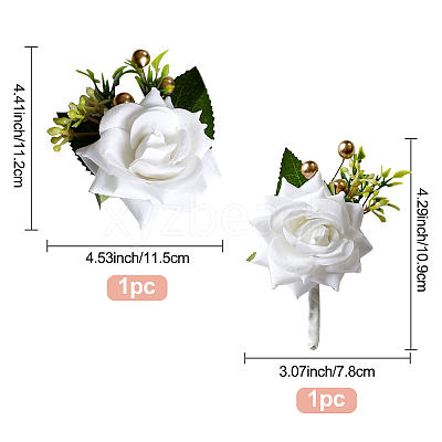 Wholesale CRASPIRE 2Pcs 2 Style Cloth Flower Boutonniere Brooch