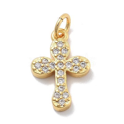 Brass Micro Pave Cubic Zirconia Pendants KK-M305-01G-02-1
