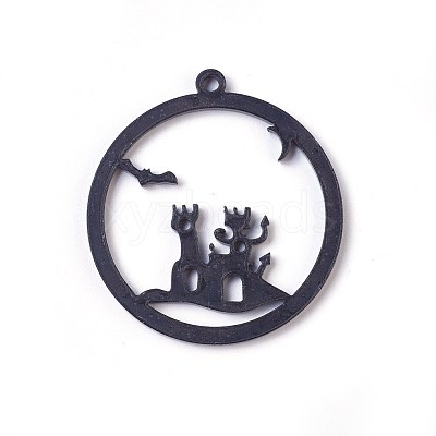 Acrylic Open Back Bezel Pendants X-KY-WH0019-12-1