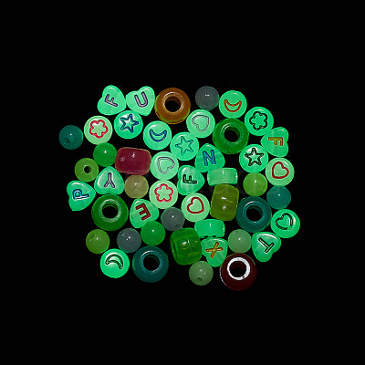 4 Style Luminous Acrylic & Plastic Beads LACR-YW0001-03-1