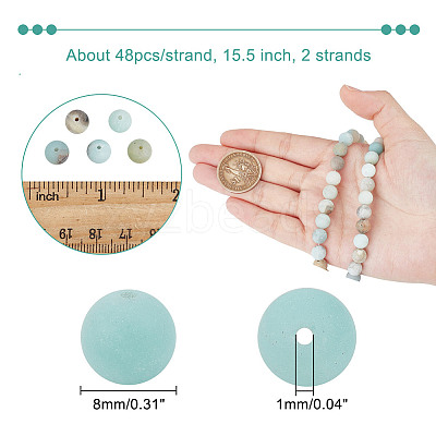 Natural Frosted Flower Amazonite Round Beads G-NB0005-34C-1